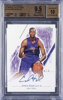 2003-04 Upper Deck Ultimate Collection #130 Chris Bosh Signed Rookie Card (#210/250) - BGS GEM MINT 9.5/BGS 10